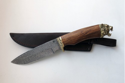 Нож из дамасской стали "Пума" - работа мастерской кузнеца Марушина А.И.